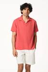 Buy_Terra Luna_Orange Cata Polo Handloom Cotton T-shirt _at_Aza_Fashions