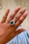 Buy_PRERTO_Green Diamonds, Stones Emerald And Faux Jewellery Set 