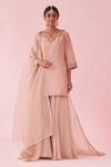 Buy_Studio Bagechaa_Blush Pink Embroidered Sharara Set _at_Aza_Fashions
