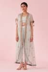 Shop_Studio Bagechaa_Pink Pale Blue Cape Set _Online_at_Aza_Fashions