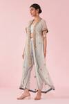 Studio Bagechaa_Pink Pale Blue Cape Set _at_Aza_Fashions