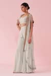 Studio Bagechaa_Pink Pale Blue Cape Set With Sharara Pants _Online_at_Aza_Fashions