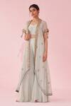 Buy_Studio Bagechaa_Pink Pale Blue Cape Set With Sharara Pants _at_Aza_Fashions
