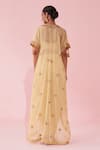 Shop_Studio Bagechaa_Embroidered Yellow Cape Set _at_Aza_Fashions