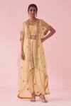 Buy_Studio Bagechaa_Embroidered Yellow Cape Set _at_Aza_Fashions