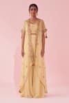 Buy_Studio Bagechaa_Guldana Yellow Cape Set _at_Aza_Fashions