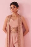 Shop_Studio Bagechaa_Embroidered Blush Pink Sharara Set _Online_at_Aza_Fashions