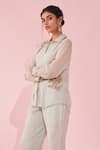 Studio Bagechaa_Peach Gulmina Pale Blue Shirt Pant Set _Online_at_Aza_Fashions