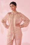 Buy_Studio Bagechaa_Embroidered Blush Pink Shirt Pant Set _Online_at_Aza_Fashions