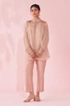 Buy_Studio Bagechaa_Embroidered Blush Pink Shirt Pant Set _at_Aza_Fashions