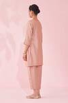 Shop_Studio Bagechaa_Embroidered Blush Pink Kurta And Pants Set _at_Aza_Fashions
