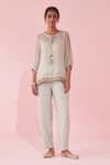 Buy_Studio Bagechaa_Gajara Pale Blue Tunic Pant Set _at_Aza_Fashions