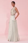 Buy_Studio Bagechaa_Beige Embroidered Gilet And Sharara Set _Online_at_Aza_Fashions