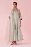 Buy_Studio Bagechaa_Pink Embroidered Pale Blue Anarkali Set _at_Aza_Fashions