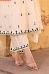 ASRUMO_Off White Chanderi Aari Embroidered Kurta Set _Online_at_Aza_Fashions