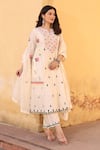 Shop_ASRUMO_Off White Chanderi Aari Embroidered Kurta Set _Online_at_Aza_Fashions