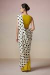 Shop_Dressfolk_Yellow , Handloom Polka Dot Saree With Unstitched Blouse Piece _at_Aza_Fashions