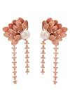 Trupti Mohta_Rose Gold Pearls Baroque Earrings With Drops _Online_at_Aza_Fashions