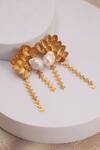 Shop_Trupti Mohta_Gold Plated Pearls Baroque Beauty Earrings _at_Aza_Fashions