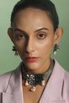Buy_Trupti Mohta_Handcrafted Baroque Pewter Choker Necklace _Online_at_Aza_Fashions