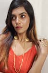 Buy_Trupti Mohta_Gold Accolade Choker With Long Chain Necklace _at_Aza_Fashions