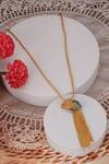 Shop_Trupti Mohta_Gold Cascade Pendant Necklace _at_Aza_Fashions