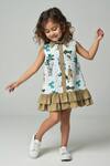 Buy_LA DEE DA_White Safari Print Sleeveless Dress For Girls _at_Aza_Fashions