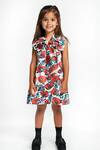 Buy_LA DEE DA_Multi Color Cotton Poppy Bloom Bow Floral Dress _at_Aza_Fashions