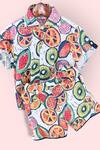 Shop_LA DEE DA_Multi Color Fruity Fun Cotton Shirt And Shorts Set For Boys _at_Aza_Fashions