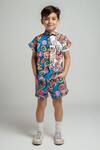 Buy_LA DEE DA_Multi Color Citrus Splash Kids Shirt And Shorts Set For Boys _at_Aza_Fashions