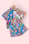 Shop_LA DEE DA_Multi Color Citrus Splash Kids Shirt And Shorts Set For Boys _at_Aza_Fashions