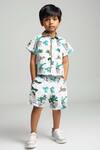 Buy_LA DEE DA_White Safari Adventure Boys Shirt And Shorts Set For Boys _at_Aza_Fashions