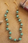 Shop_Do Taara_Turquoise Beaded Necklace _at_Aza_Fashions