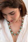 Buy_Do Taara_Turquoise Beaded Necklace _at_Aza_Fashions