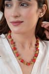 Buy_Do Taara_Orange Red And Beaded Necklace _Online_at_Aza_Fashions
