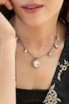Buy_Do Taara_Silver Plated Contemporary Polki Pendant Necklace _at_Aza_Fashions