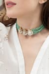 Buy_Do Taara_Mint Polki Choker Necklace _at_Aza_Fashions