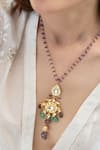 Buy_Do Taara_Purple Kundan Pendant Necklace _Online_at_Aza_Fashions