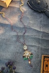 Shop_Do Taara_Purple Kundan Pendant Necklace _at_Aza_Fashions