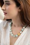 Do Taara_Turquoise Larimar Stone Necklace _Online_at_Aza_Fashions
