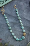 Shop_Do Taara_Turquoise Larimar Stone Necklace _at_Aza_Fashions