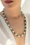 Do Taara_Green Contemporary Pearls Necklace _Online_at_Aza_Fashions