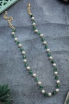 Shop_Do Taara_Green Contemporary Pearls Necklace _at_Aza_Fashions