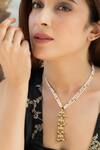 Buy_Do Taara_Gold Plated Kundan And Pearl Long Necklace _at_Aza_Fashions