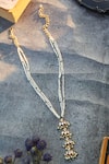 Shop_Do Taara_Gold Plated Kundan And Pearl Long Necklace _at_Aza_Fashions