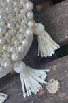 Buy_Bhavna Kumar_White Pearls, Tassels Embellished Moon Mini Bag 