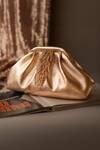 Buy_Bhavna Kumar_Gold Sequins Tassel Puff Bag _at_Aza_Fashions