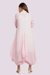 Shop_Blue Lotus Design_Embroidered Light Pink Drape Dress _at_Aza_Fashions