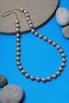 Buy_Mero Jewellery_Silver Plated Bead Long Necklace _at_Aza_Fashions