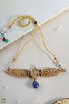 Buy_Mero Jewellery_Gold Plated Kundan Lapis Designer Choker _at_Aza_Fashions